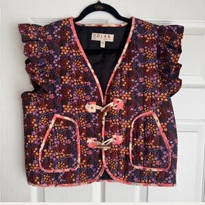 Dolan Quilted Floral Ruffle Vest – Size M